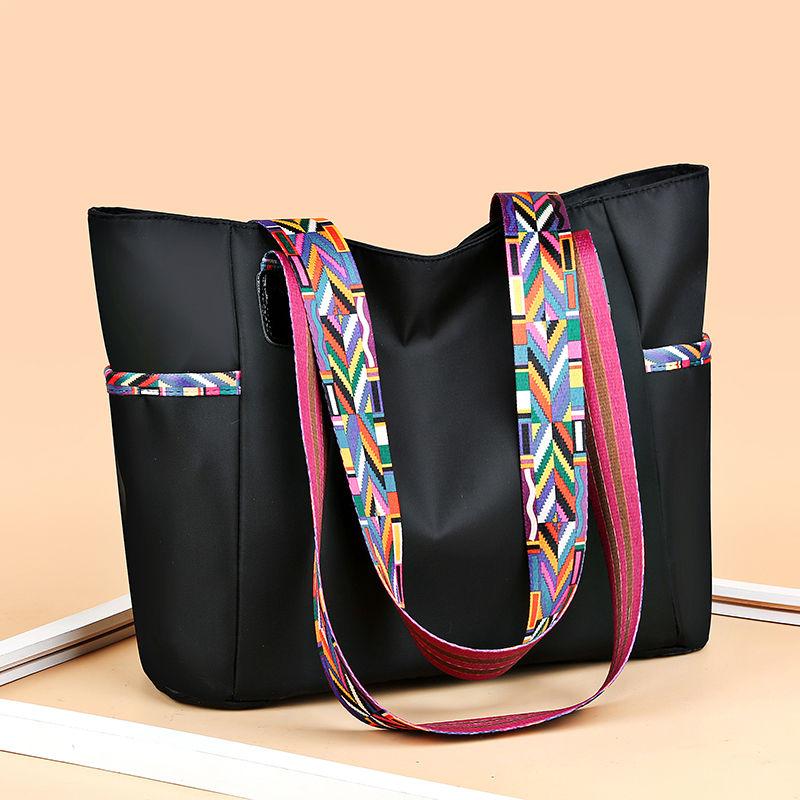 Dámská velkokapacitní voděodolná taška Oxford Cloth Nylon plátěná taška přes rameno Tote Bag Kabelka