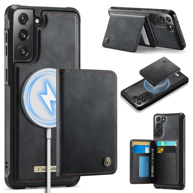 CaseMe Me80 Magnetic RFID Wallet Phone Case For Samsung Galaxy S24 FE 5G, Detachable Multi Card Slot Kickstand Anti-Theft Cover