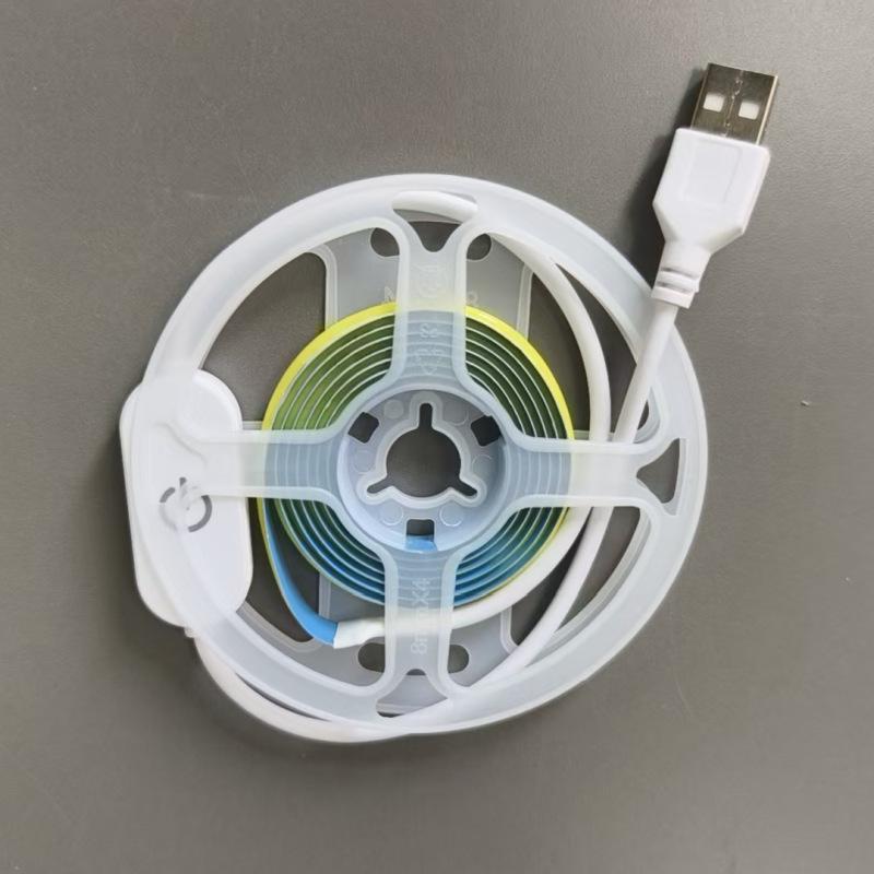 5V USB Waterproof COB LED Strip with Touch Dimming Switch for Cabinets