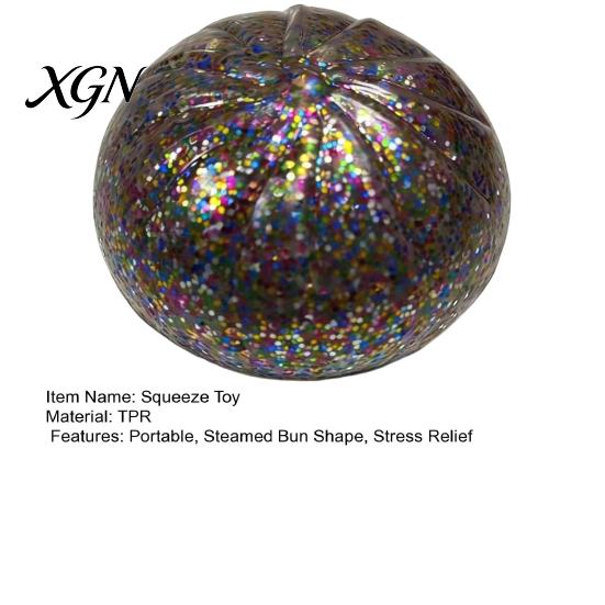 Dumpling Fidget Toy Glitter Squeeze Soft Stretchy Steamed Bun TPR Stress Ball Decompression Simulation Dough Desk