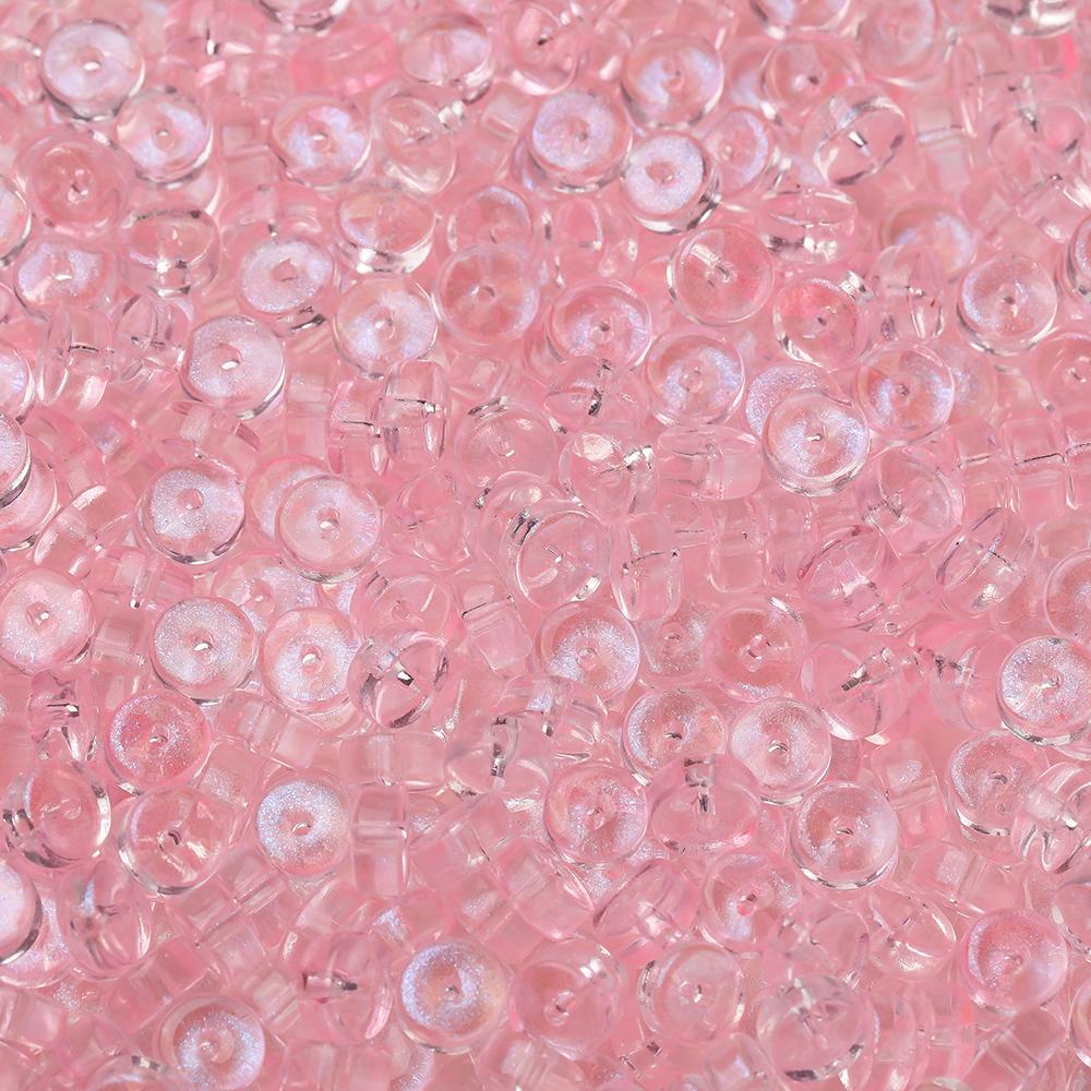 50pcs Glass Round Flat Wheel Beads Colored Loose Spacer Beads for DIY Jewelry Making Earrings Necklaces Bracelets Accessories