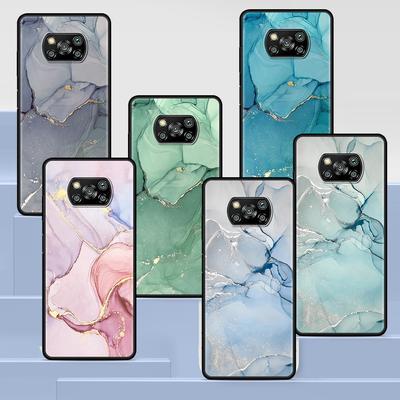 Granite Marble Luxury Case for Xiaomi Poco X3 NFC M3 M4 Pocophone F1 F3 Redmi Note 9s 9 8 10 Pro Black Soft Phone Cover Coque