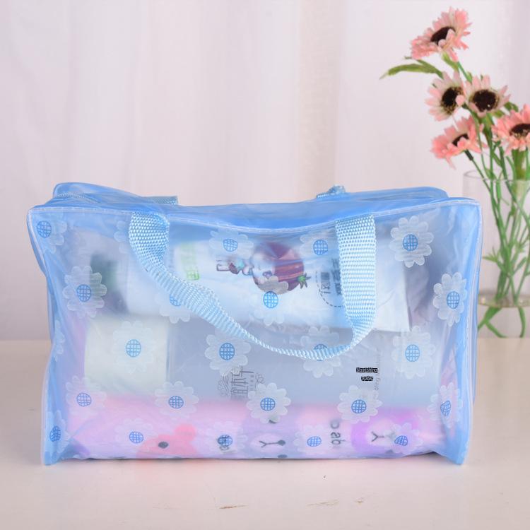 

PVC Transparent Waterproof Makeup Bag - Large Capacity, Portable Travel Wash Handbag синий
