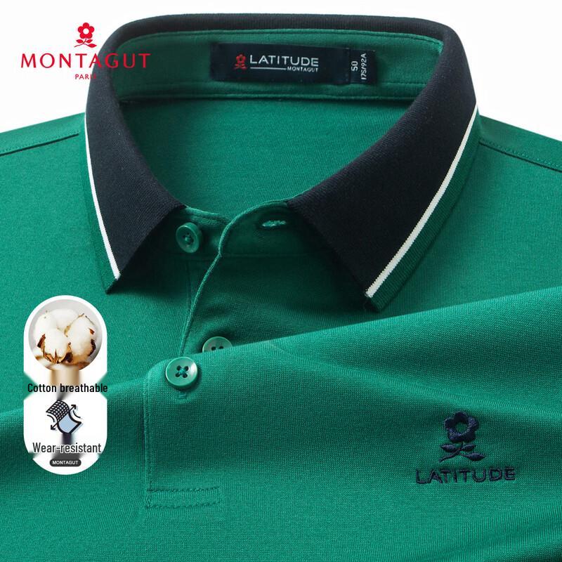 

MONTAGUT Men s Breathable Long-Staple Cotton Polo Shirt 50