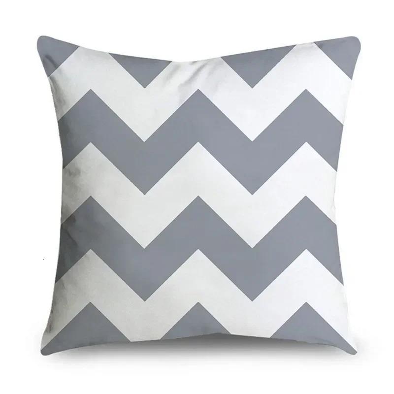 Home Decor Grey Stripe Geometric Cushion Cover Sofa Cover Bedroom Sofa Pillow Cover