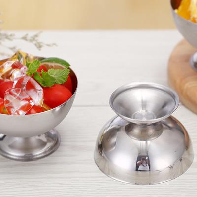 Eisbecher Salatschüssel Edelstahlschüssel Dessert Obstteller Snackschale Partyzubehör