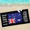 1PC Trendy I Love Australia Flag Beach Towel, Portable Blanket for Swimming Travel Fitness Beach Activities