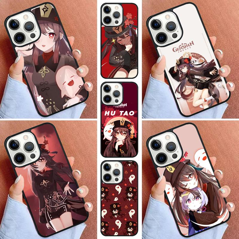 Cartoon Hu Tao Genshin Impact Phone Case For iPhone 17 Air 11 12 13 14 15 16 Pro Max Cover For iPhone 17 Air Max Plus