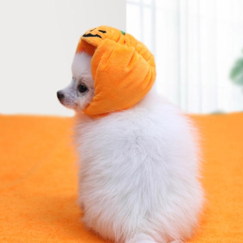 Cats Halloween Decorative Hat Soft Comfortable Pet Hat Soft Pet Pumpkins Hat for Photo And Parties