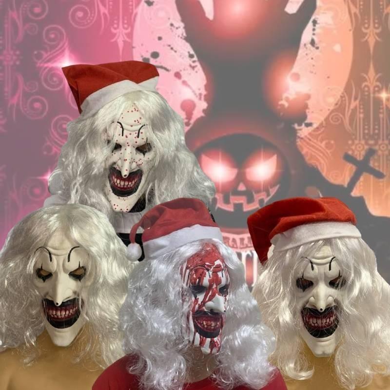 2024 Terrifier 3 Mask Disturbing Black And White Killer Clown Costume Latex Mask