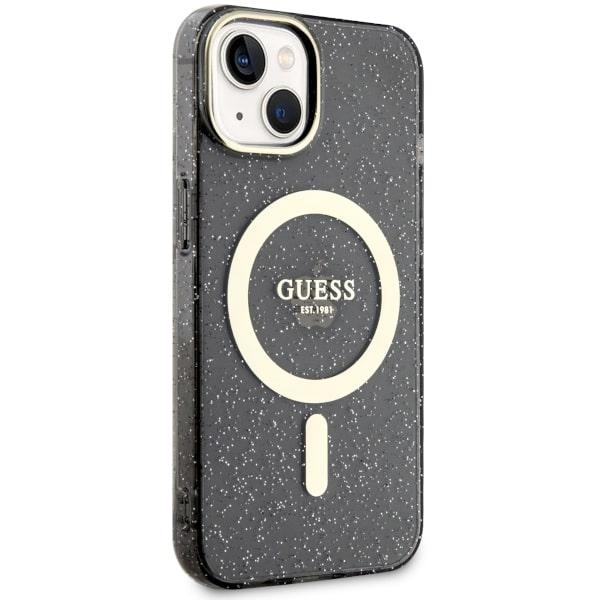Etui do iPhone 14 Plus Guess Glitter MagSafe Czarny