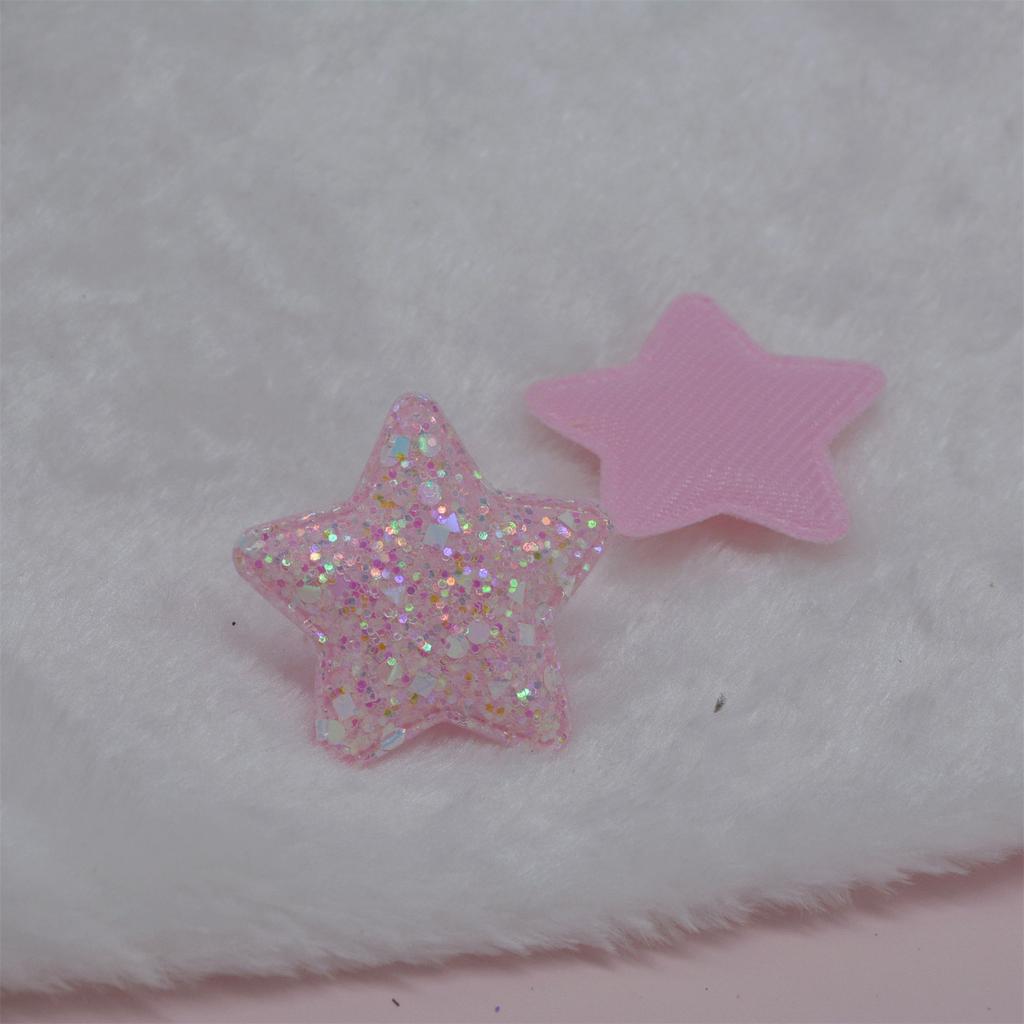 Applicazioni Imbottite a Stella in Tessuto Glitterato Per Accessori per Copricapi per Bambini Fai da Te e Patch Decorative per Artigianato Fai da Te