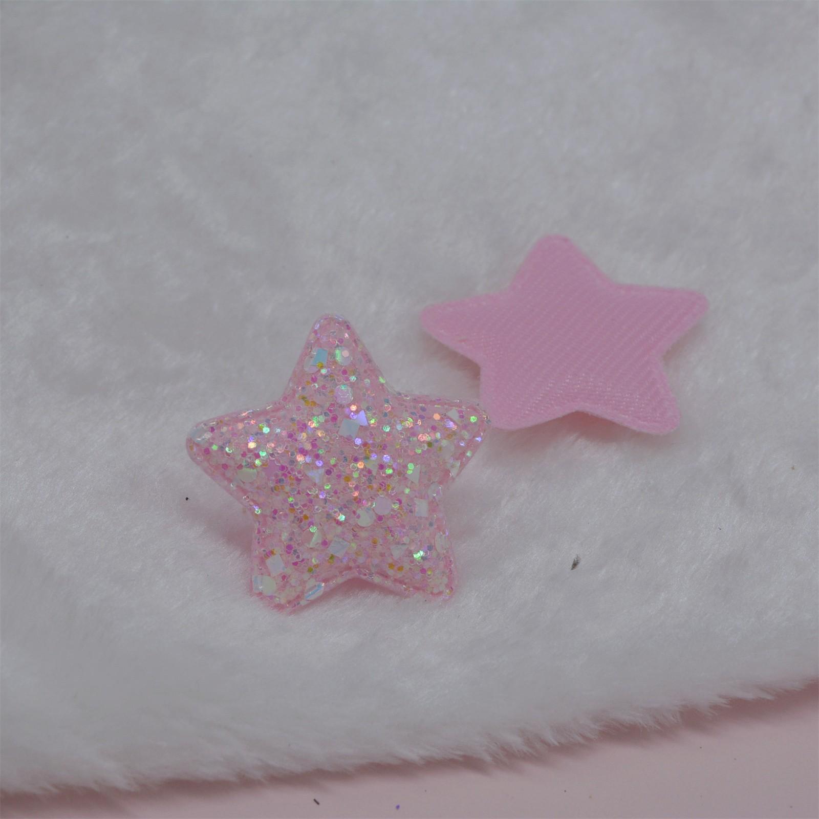 

Блестящие тканевые звездочки с подкладкой для аппликаций своими руками для детей, аксессуары для головных уборов и нашивки для украшения своими руками One Size розовый