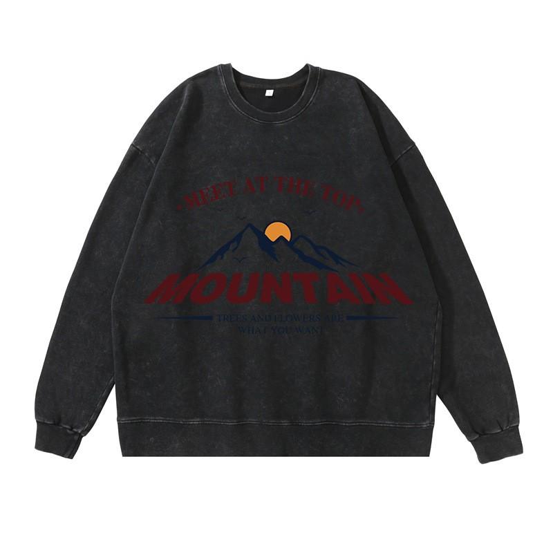 Vintage Sweatshirts Male Washed Cotton Sportswear Spring Autumn Pullovers Casual Hoodie Hip Hop Streetwers