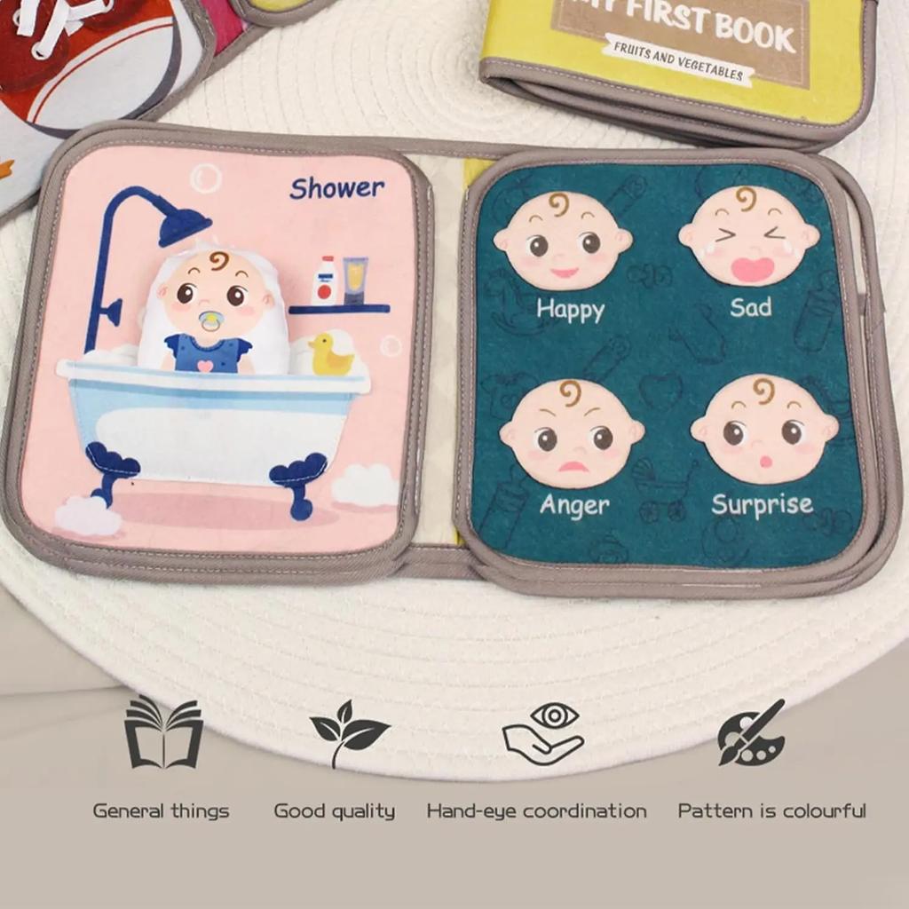 Montessori Soft Cloth Activity Quie Books for Baby Boys & Girls, Developmental Toys for Toddlers Infants Kids Sensory Gifts