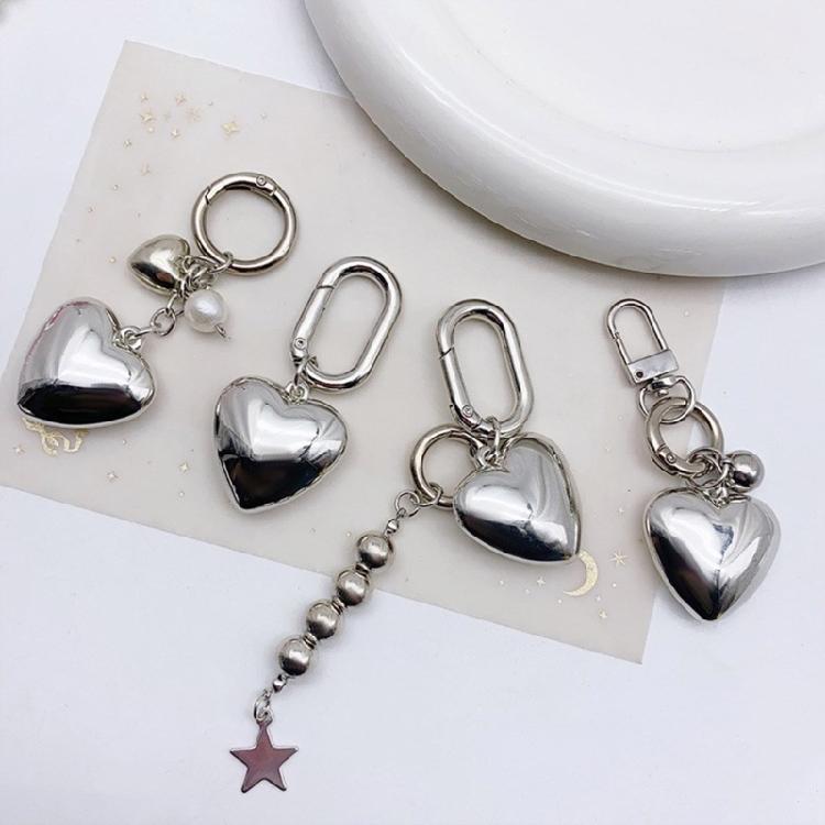 Colorful Heart Keychain Love Shape Bag Charm Pendant Decoration Handmade Jewelry