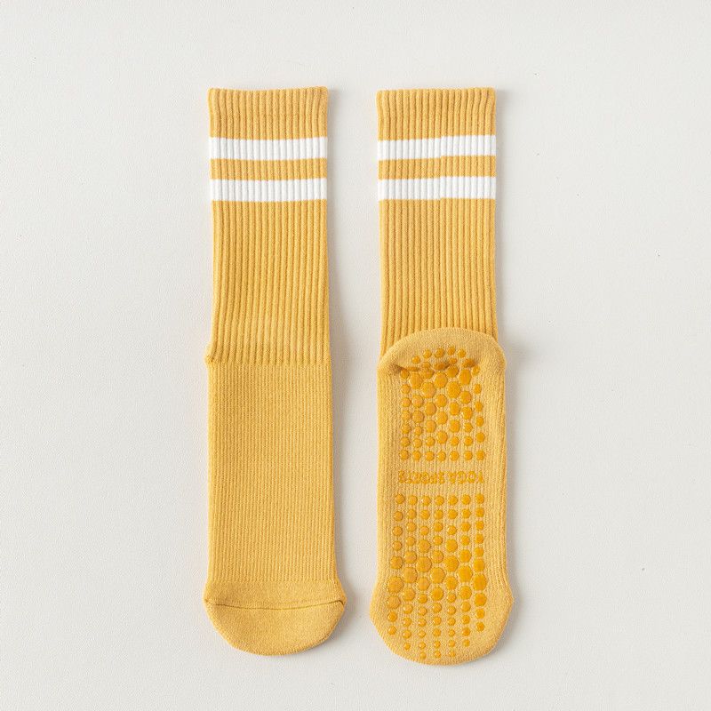 

Thickened Non-Slip Pure Cotton Professional Fitness Exercise Yoga Socks 158 Stripes sole thickened Terry yellow