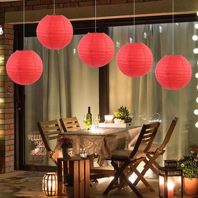 5 Parça 30cm DIY Çin Yuvarlak Kağıt Fenerler Craft Yapımı için Geleneksel