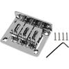 Adjustable 3 String Guitar Hard-tail Tailpiece Bridge for Cigar Box Electric Guitar Parts Replacement Chrome
