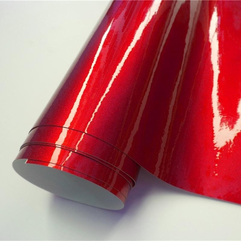 Ultra lesklá červená metalická fólie na polepy aut Wrap fólie Samolepka na auto Decal Pro Motor Počítač Nábytek Grafika na auto
