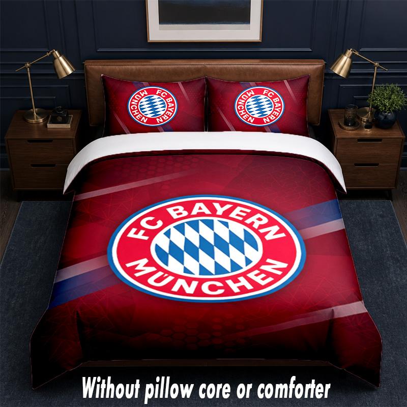 Set Biancheria da Letto Design Bayern Monaco 1 Copripiumino + 2 Federe Morbido Traspirante Biancheria da Letto per la Casa