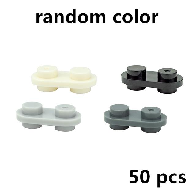 50PCS 1x1/1x2/2x2/1x4 Special Plates with Knobs Both Sides DIY Technical MOC Building Blocks Parts Creative Toys for Kids