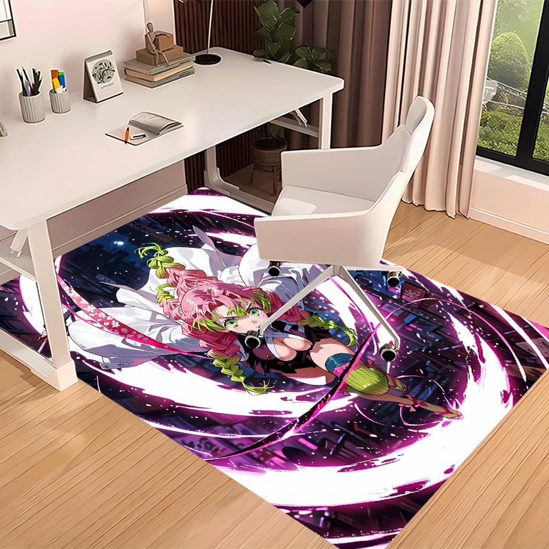 1pc Demon Slayer characters2 Print Area Rug - Soft, Washable Non-Slip Indoor Mat for Office Chairs, Living Room, Home Office Decorative Rug