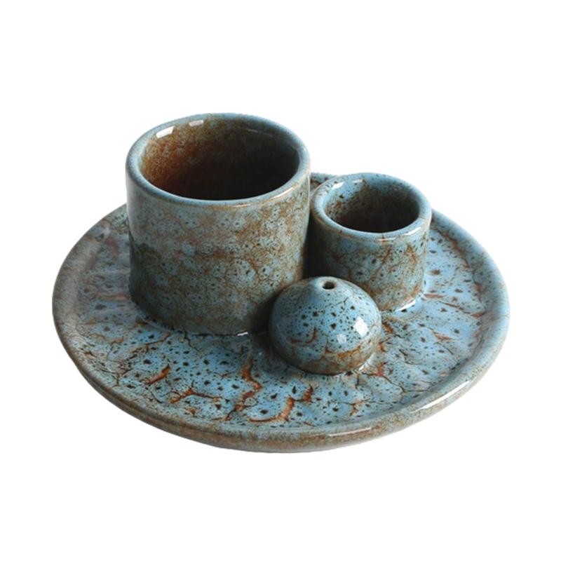 Multifunction Ceramics Incenses Holders for Stick Cones Sages Ashes Catchers Set