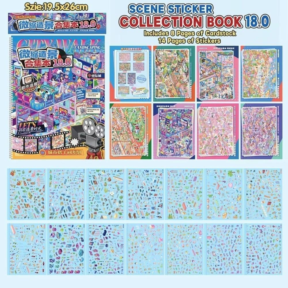Store Code Goods 3D Scene Sticker PET Material Sticker Book Miniature Scene Sticker Bakery Scene