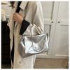 Chic Soft Faux Leather Chain Tote Bag for Women, Large Capacity Minimalist Shoulder Handbag, Trendy Solid Color Commuter Purse