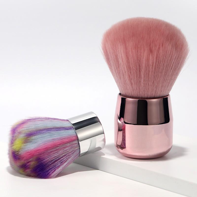 Pennello da Trucco a Testa di Fungo Rosa: Pennello per Blush a Setole Morbide, Pulizia, Strumento di Bellezza per Polvere da Nail Art.