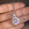 CAOSHI Classic Round Pendant Necklace Sparkling Zirconia Accessories for Wedding Engagement Party Charming Lady‘s Jewelry Hot