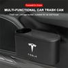 ALK1 Car Universal Trash Bin Storage Box Hanging Trash Can with Drink Holder for Tesla Model S X Cybertruck Model 3 Y Car Valve Cap