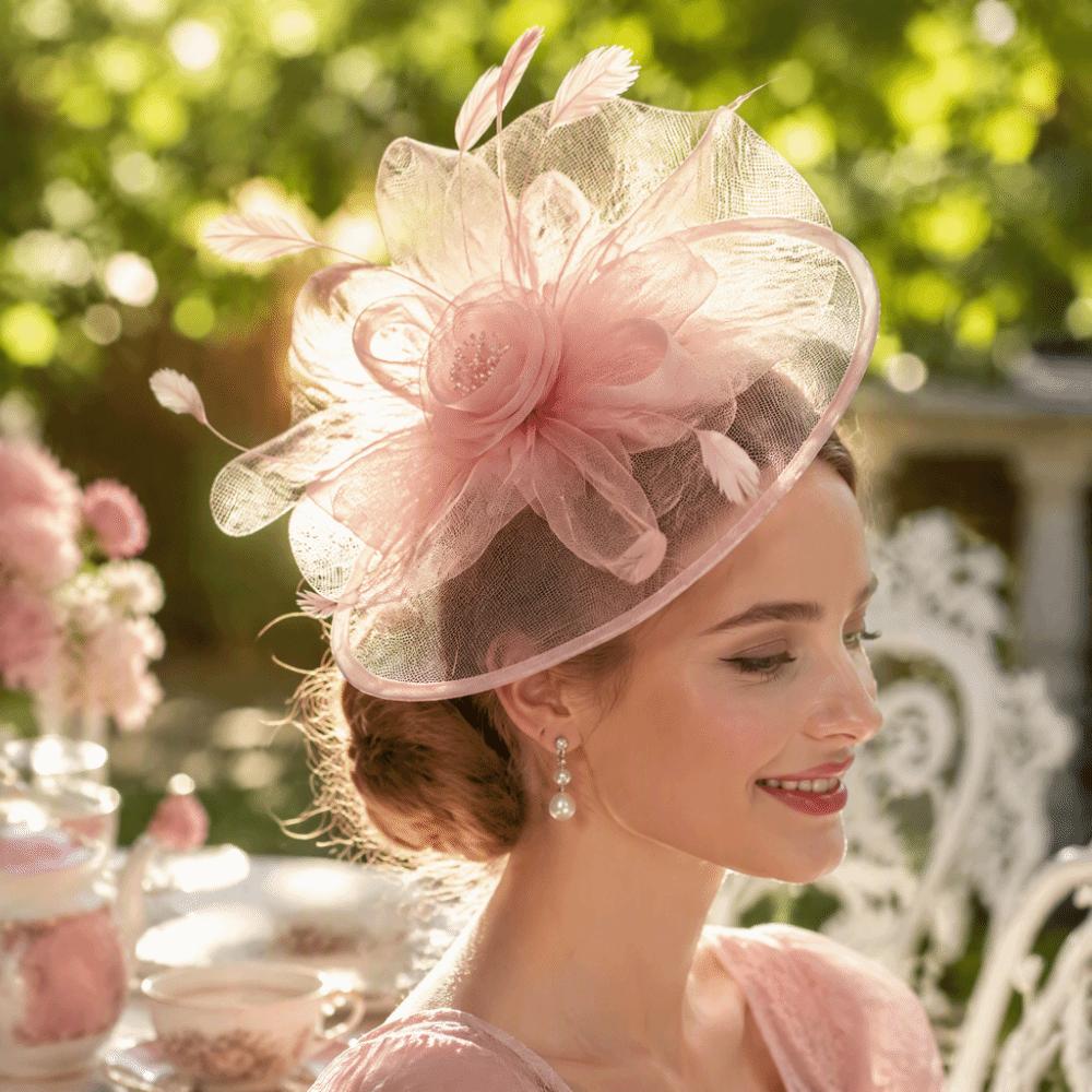 Exquisite Feather Fascinator Hat Elegant Tea Party Hat Fashion Bride Headdress  Dance Show