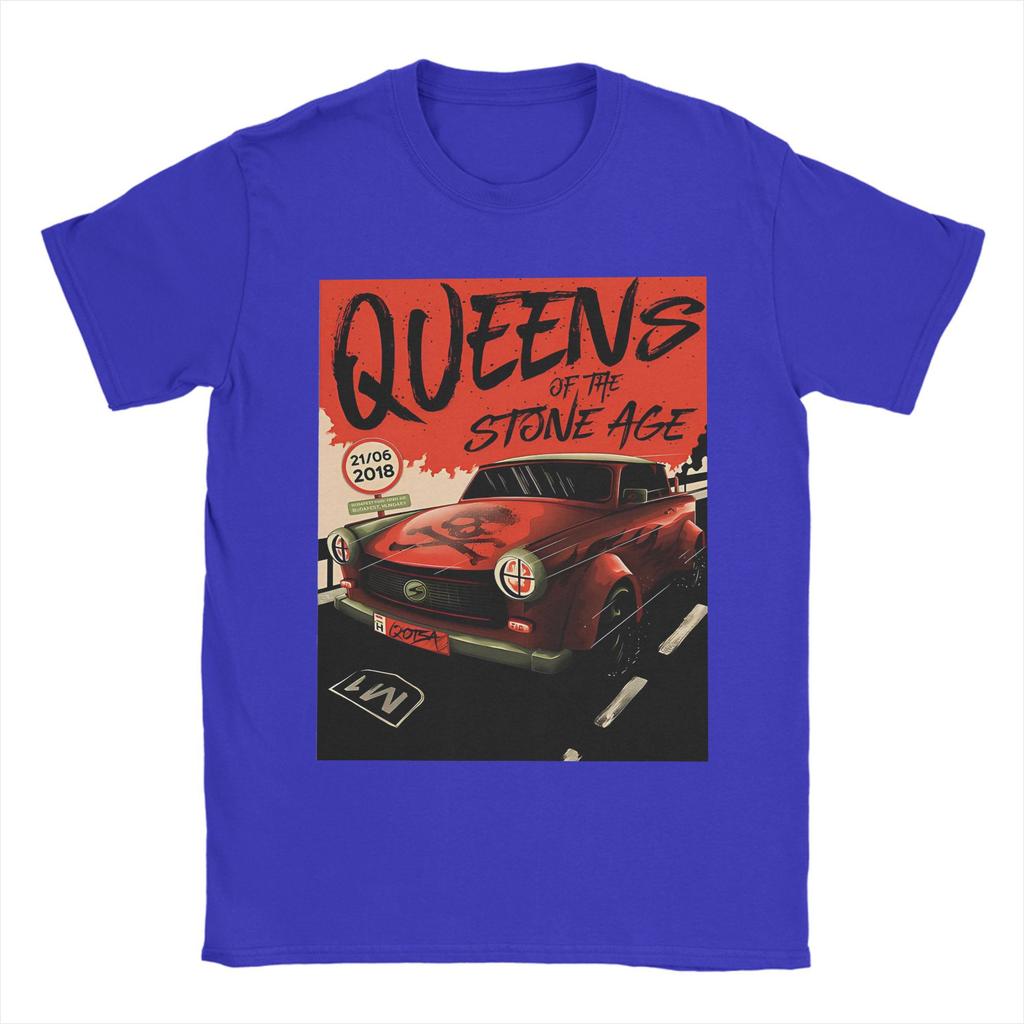 Funny Abang Mobil Queens of the Stone Age T-Shirts Men Round Neck 100% Cotton T Shirts Short Sleeve Tees Gift Idea Clothing