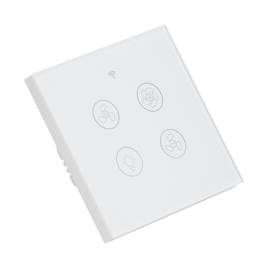 Intelligent Wifi Fan Light Switch Support RF Remote Control Voice Control 100?250V White