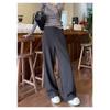 Women High Waist Wide Leg Casual Suit Trousers Petite Fit