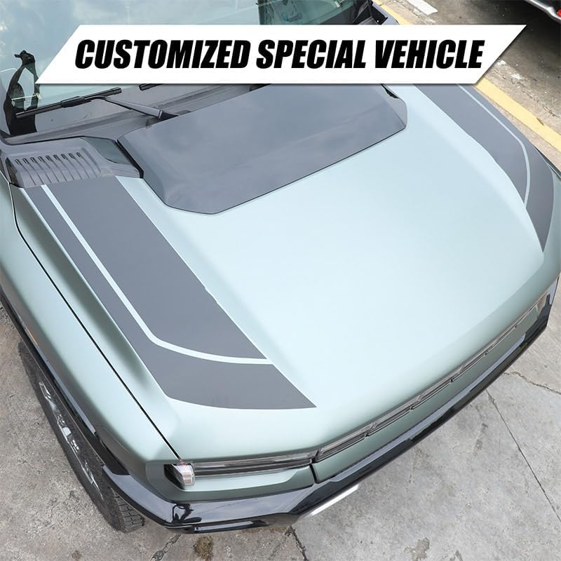 Car Hood Side Trim Sticker Decals Compatible with Hummer EV SUV Pickup 2024-2025+ Car Bonnet Sports Stripe Vinyl Decorative Decals Hummer EV