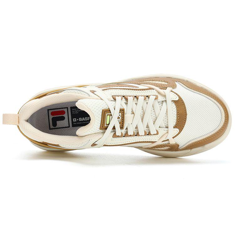FILA Slam Fabric Synthetic Leather Low Top Sneakers Women Sneakers White Brown F12W321203FAC