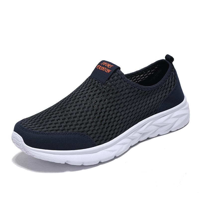 New shoes summer hollow breathable mesh shoes men's thick-soled lightweight casual sports shoes lazy shoes