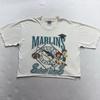 VTG 90's 1994 Florida Marlins Baseball T-Shirt XL School Days Miami Cropped