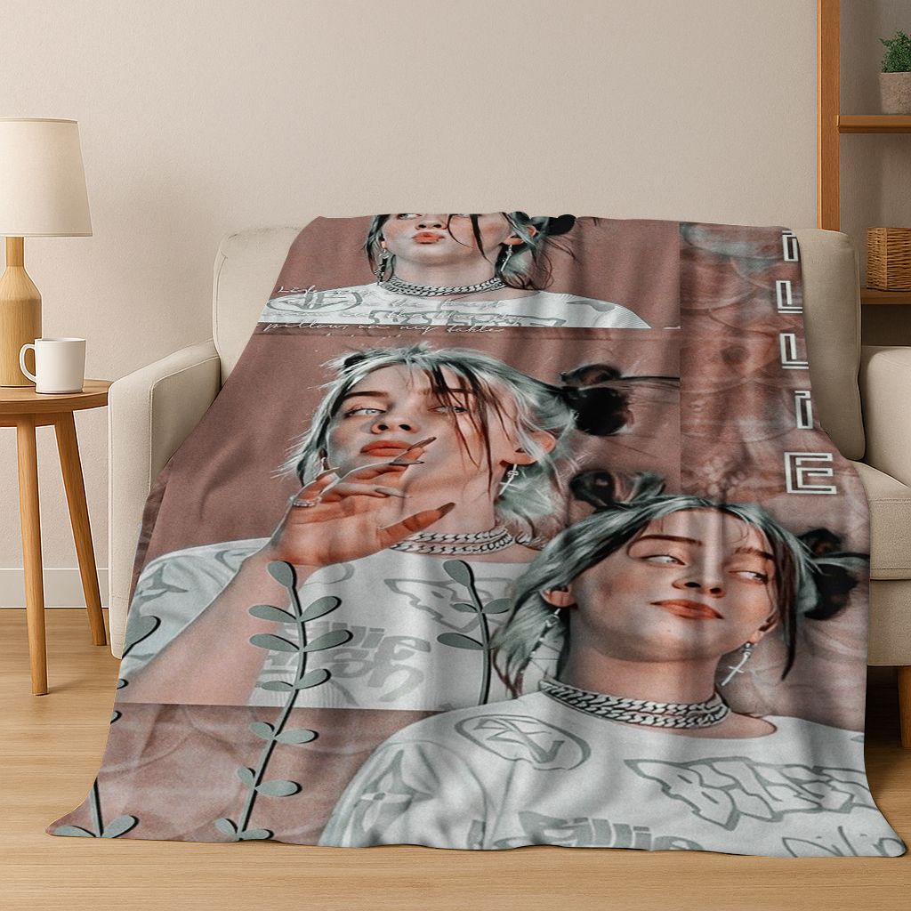 Coperta di Flanella alla Moda Billie Eilish Hit Me Hard and Soft Coperta Morbida da Lanciare per Letto Camera da Letto Soggiorno Viaggio Regalo Bambino