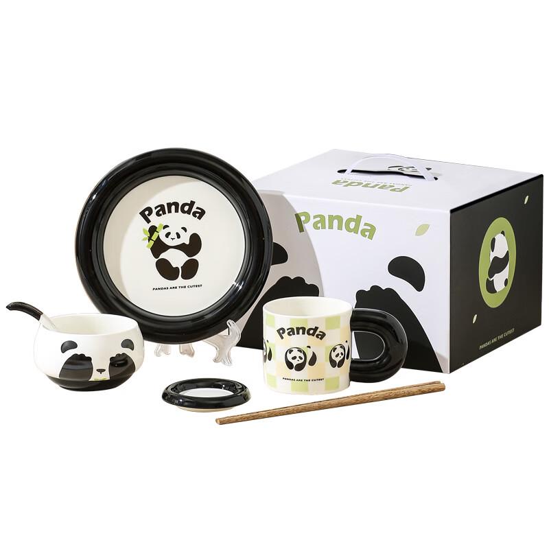 Little Panda Ceramic 6-Piece Solo Dinnerware Set