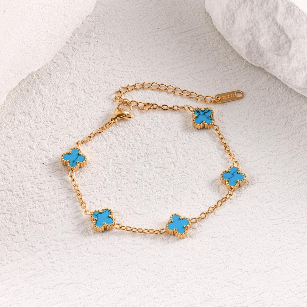 Bracciale Mini Quadrifoglio Madreperla 9mm Lussuoso e di Alta Gamma per Donna Resistente al Colore