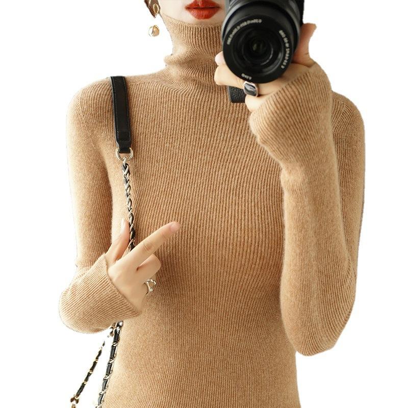 Rollkragen Pullover Pullover Herbst und Winter Kaschmir Pullover Frauen Reine Farbe Casual Langarm Pullover Frauen Basis