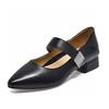 Pointed single shoes Mary Jane shoes spring simple temperament light mouth low heel square buckle women's flat shoes