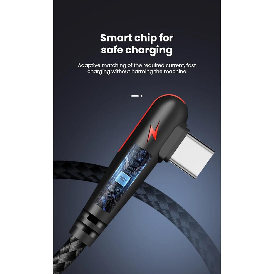 120W USB To Type C Weaving Data Cable Single Bend Braided Data Cable PD Fast Charging Cords 0.25m/1m/1.5m/2m Fast Charge Wires
