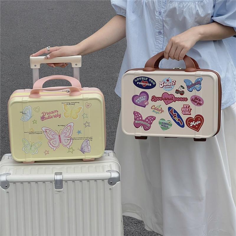 14" Portable Makeup Case: Hangable, Cute ABS Design, Large Capacity, Travel-Friendly Handbag