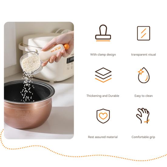 Pet Food Measuring Spoon with Scale Bag Sealing Clip Multi-functional Rice