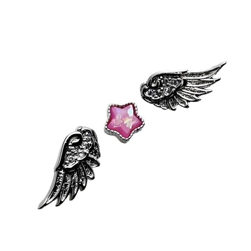 Lightweight Comfortable Star Angel Wing Studs Earrings Stylish Ear Accessories for Daily Wear Travel and Gifting